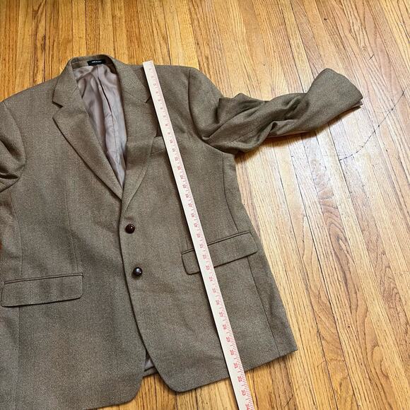 Lauren Ralph Lauren Blazer Mens 44R Wool Herringbone Elbow Patch Brown Suit Coat - Picture 11 of 12